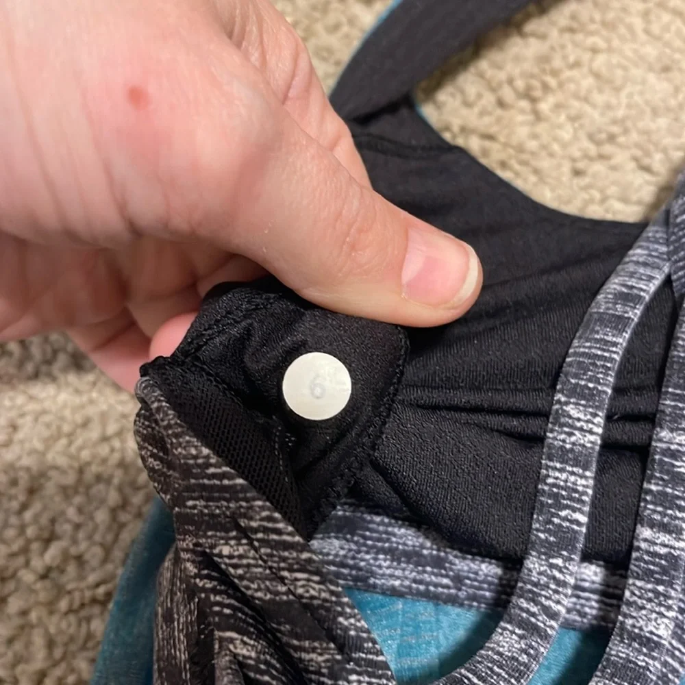 Lululemon wild tank heather forage teal dramatic static white black Sz 6 - Picture 5 of 6